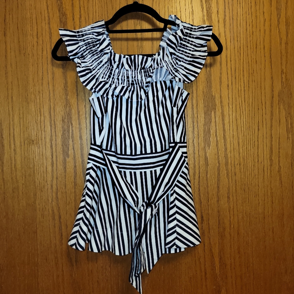 Kate Spade NY Striped Navy Pink and White Blouse 4